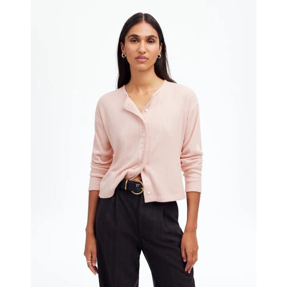 Madewell Relaxed Button-Front Cardigan Pale Blush‎ Small NT719